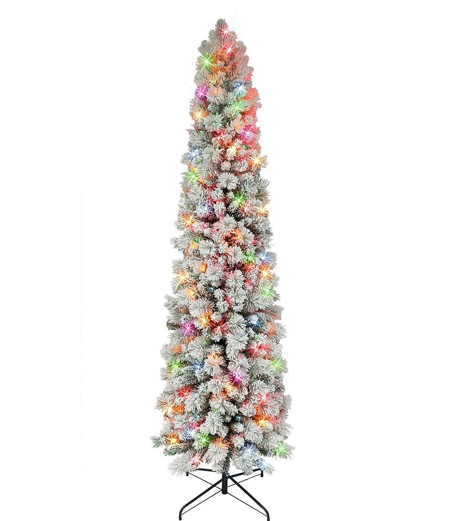 Puleo International Inc. 7.5 Ft Pre-Lit Flocked Portland Pine ...