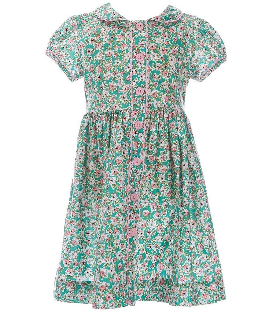 Rachel Riley Little/Big Girls 2T-10 Floral Garden Button Front Dress ...