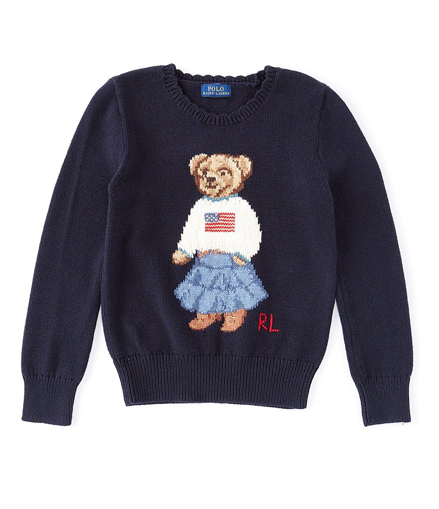 Ralph by Ralph Lauren Big Girls 7-16 Polo Bear Flag Sweater | Dillard's
