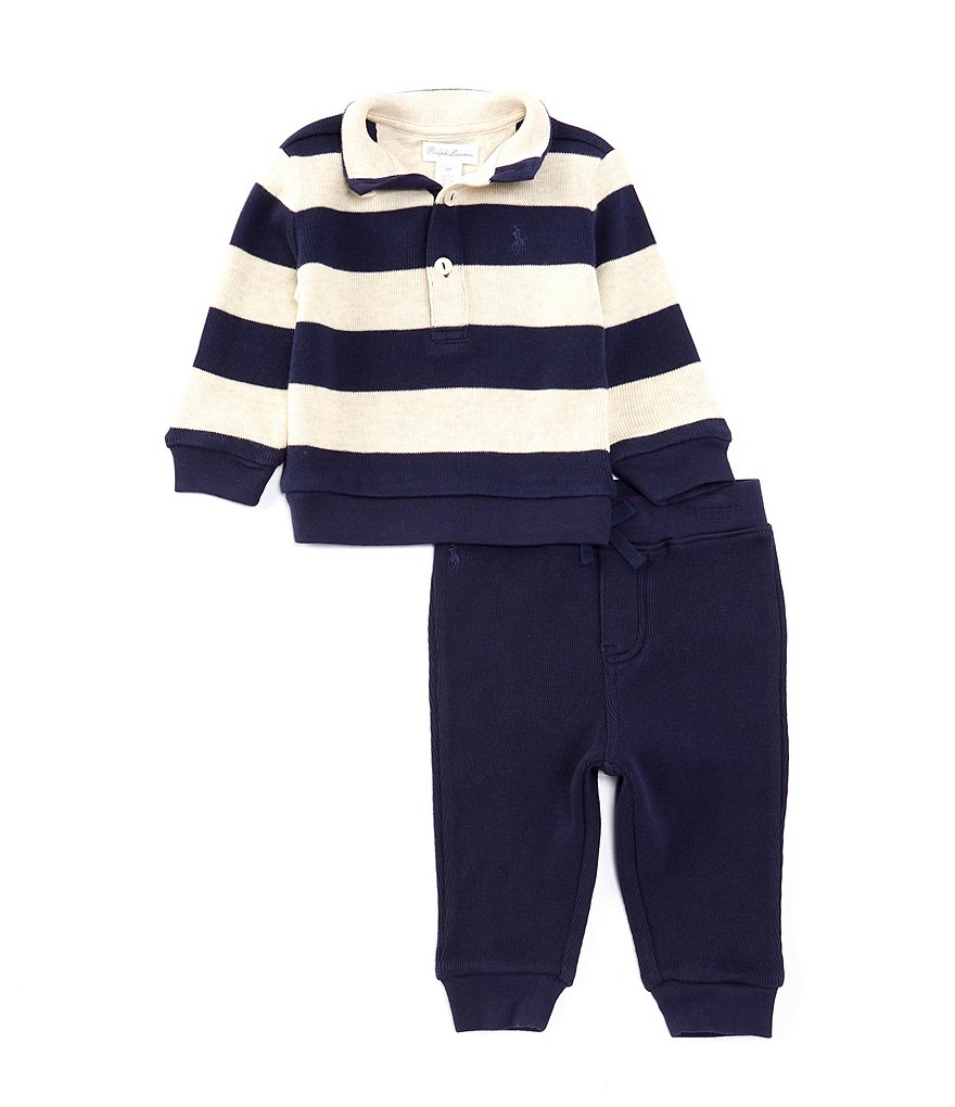 Ralph Lauren Baby Boys 3-24 Months Long Sleeve Striped French-Rib 