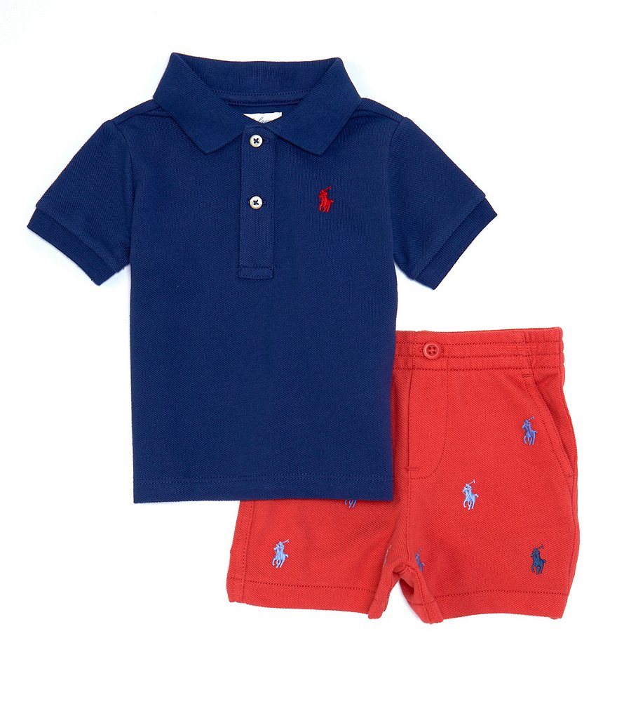 Ralph Lauren Baby Boys 3-24 Months Short Sleeve Mesh Polo Shirt Shorts ...