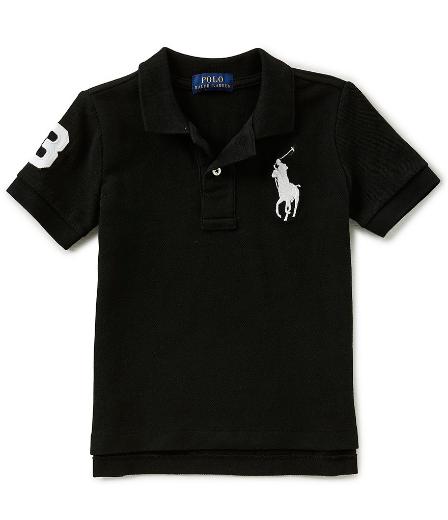 Polo Ralph Lauren Little Boys 2T-7 Short Sleeve Oversized Logo Classic Mesh  Polo Shirt