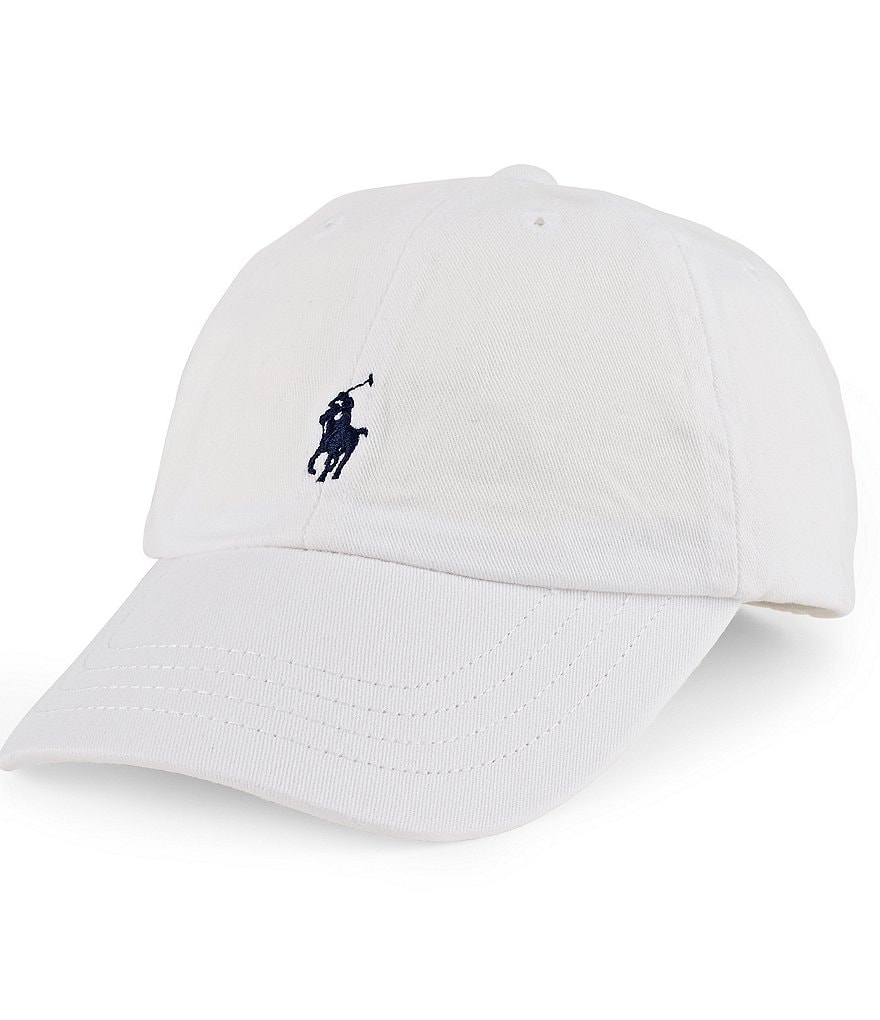 black polo hat with white horse