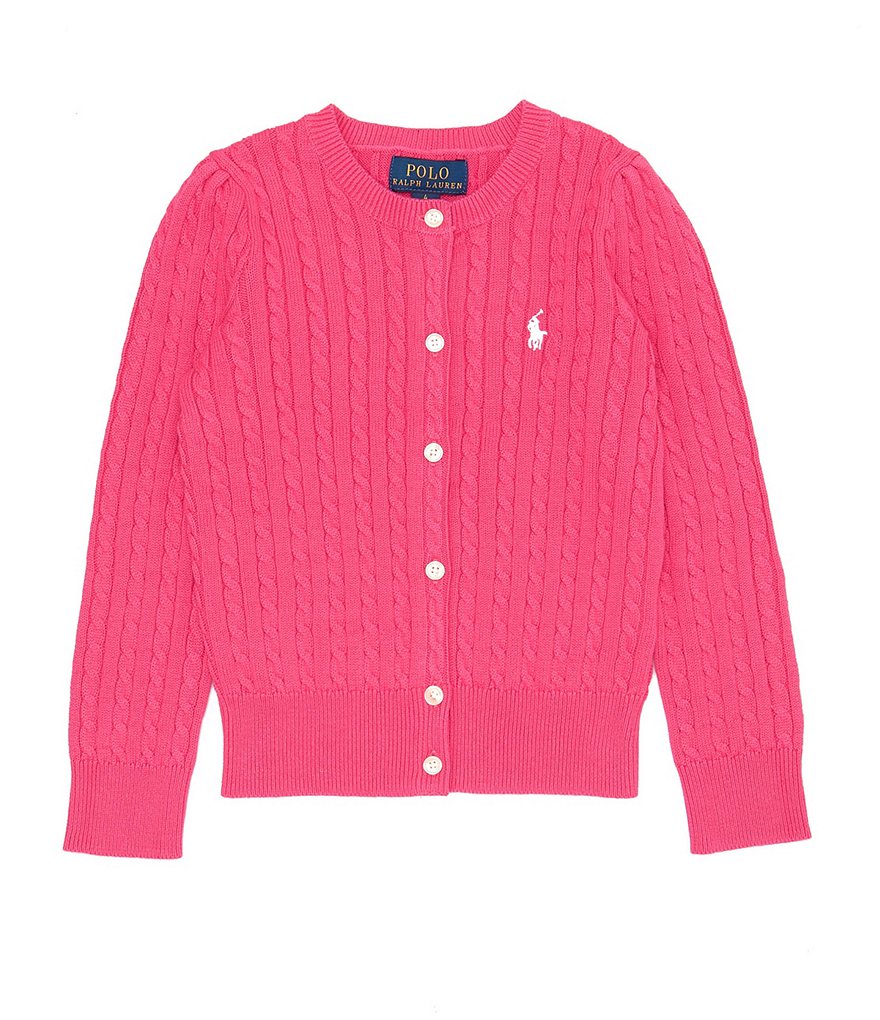 Polo Ralph Lauren Childrenswear Little Girls 2T-6X Cable-Knit Cardigan ...