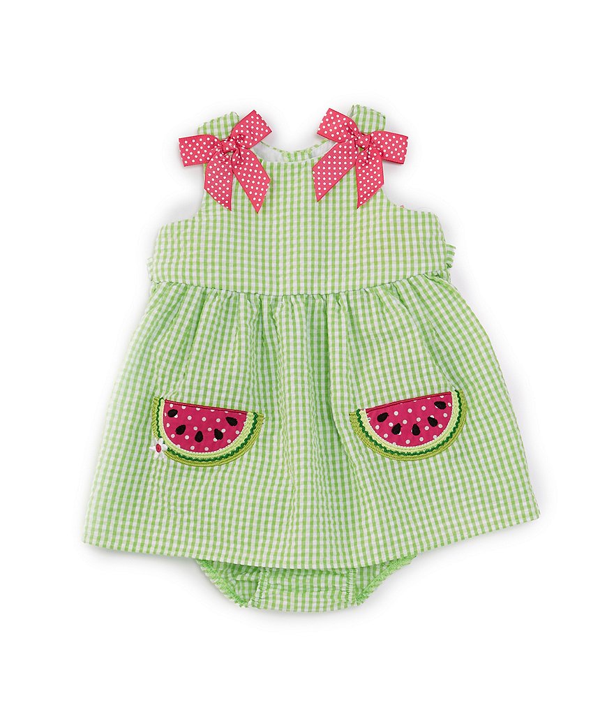 Rare Editions Baby Girls 3-24 Months Sleeveless Watermelon-Appliqued Pocket  Seersucker Fit & Flare Dress