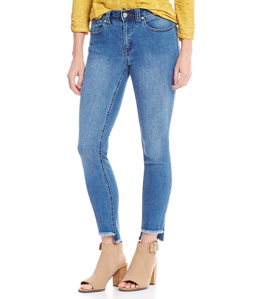 Reba Frayed Step Hem Skinny Ankle Jean | Dillards