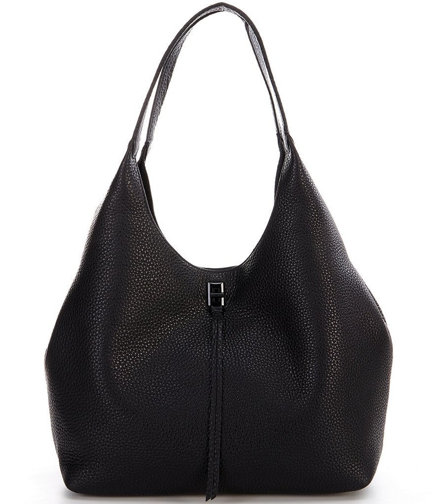 REBECCA MINKOFF Darren Signature Carryall Black Leather Shoulder Bag ...