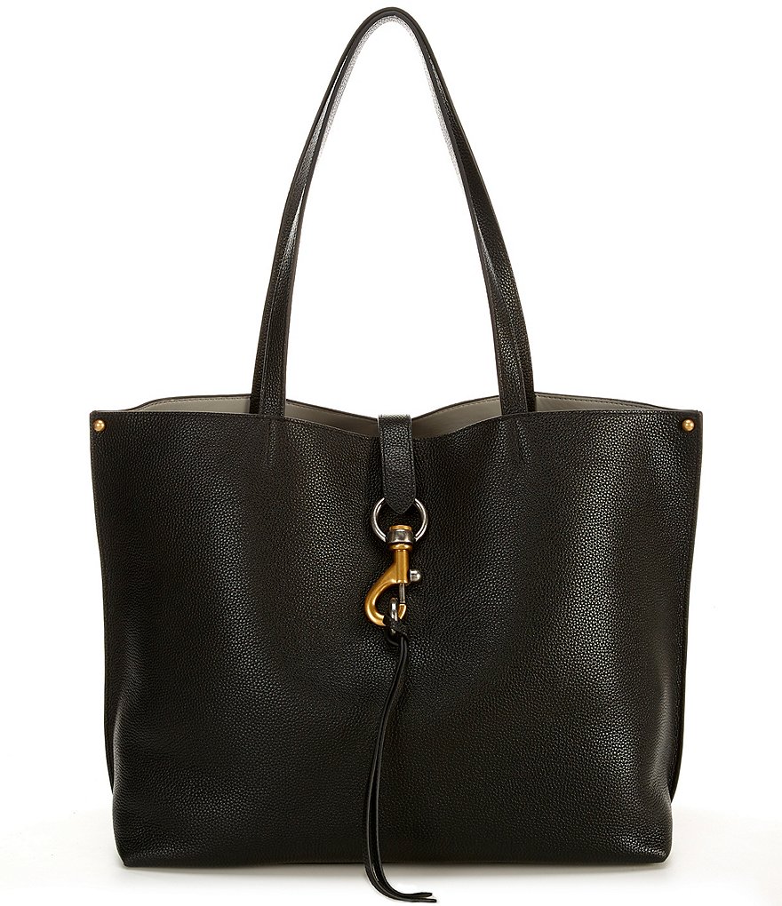 Rebecca minkoff black leather tote sale