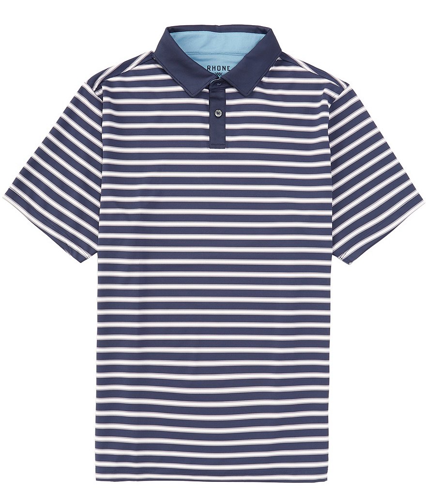 Dry Pique Striped Short-Sleeve Polo Shirt