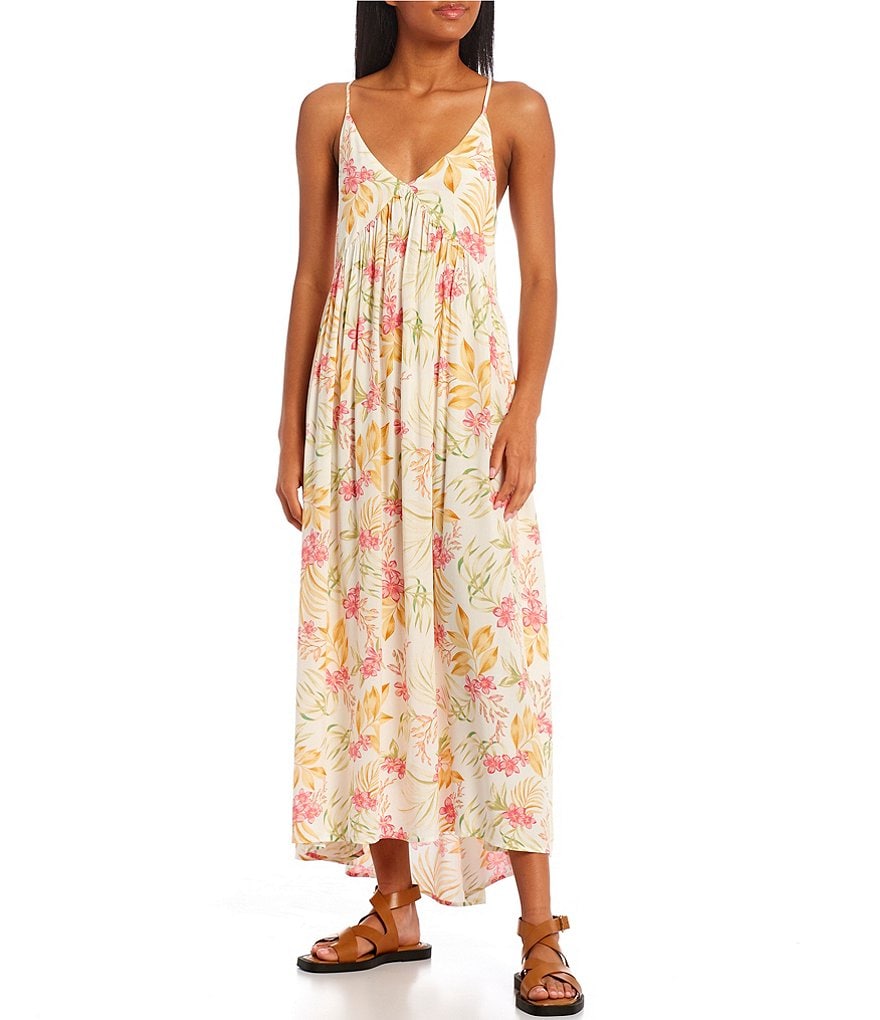 Dress | Print Midi Dillard\'s Shirred Sun Dance Curl Floral Rip