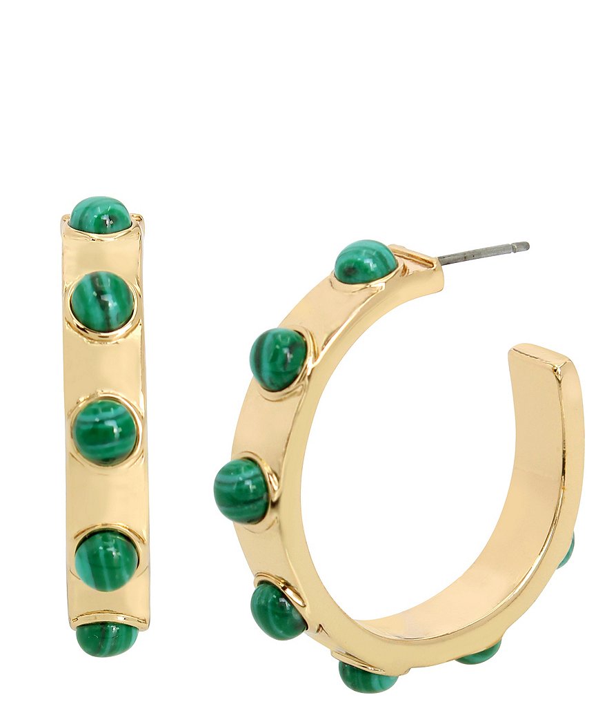 Robert Lee Morris Soho Malachite Double Drop Earrings