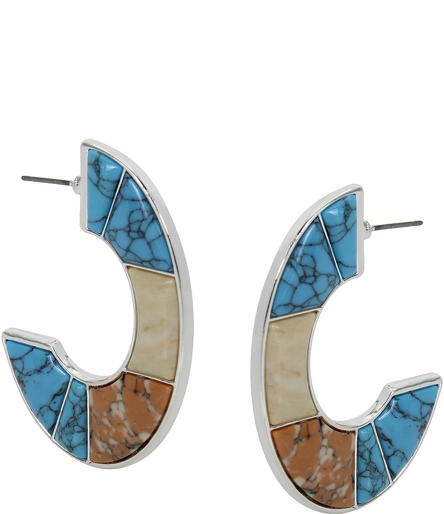 Robert Lee Morris Soho Mixed Stone Hoop Earrings | Dillard's