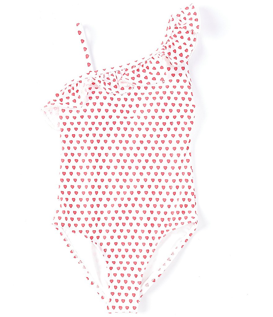 Roller Rabbit Big Girls 7-16 Heart-Print Ruffled One-Piece Swimsuit ...