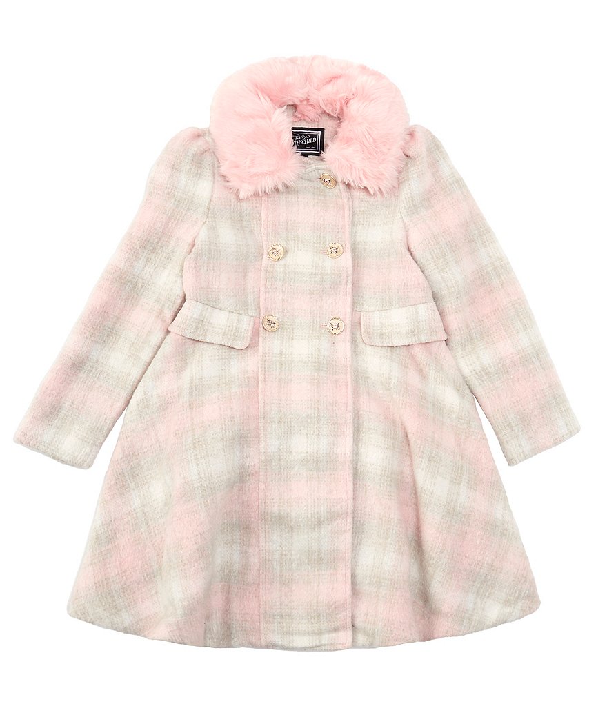 Girls faux fur deals collar coat