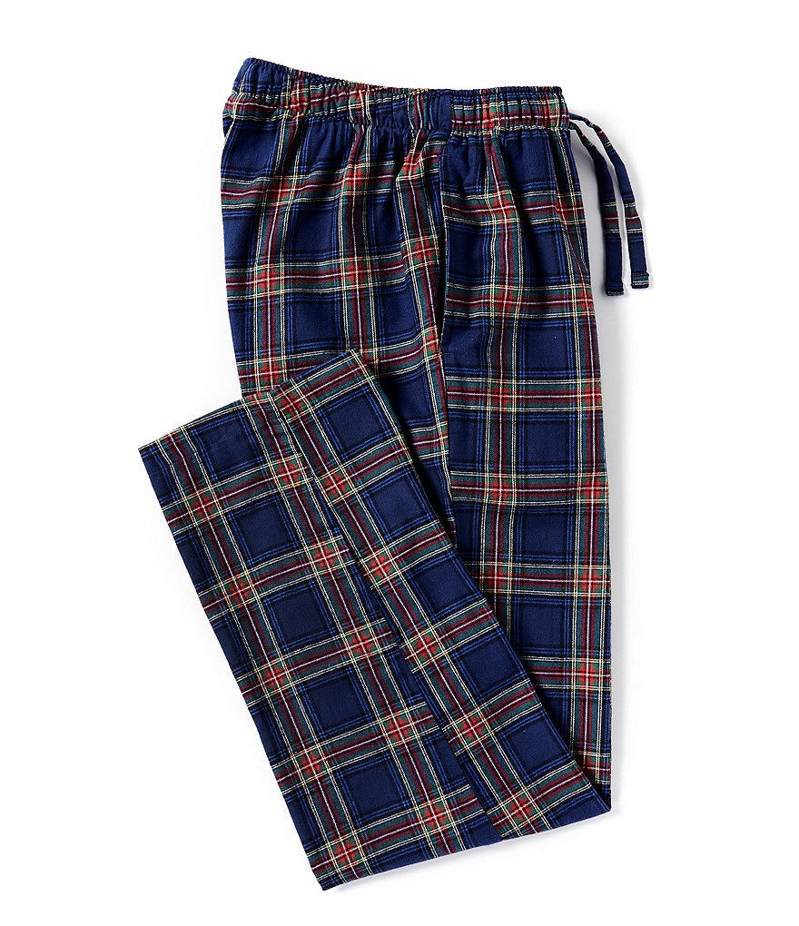 Roundtree & Yorke Big & Tall Plaid Flannel Sleep Pants | Dillard's