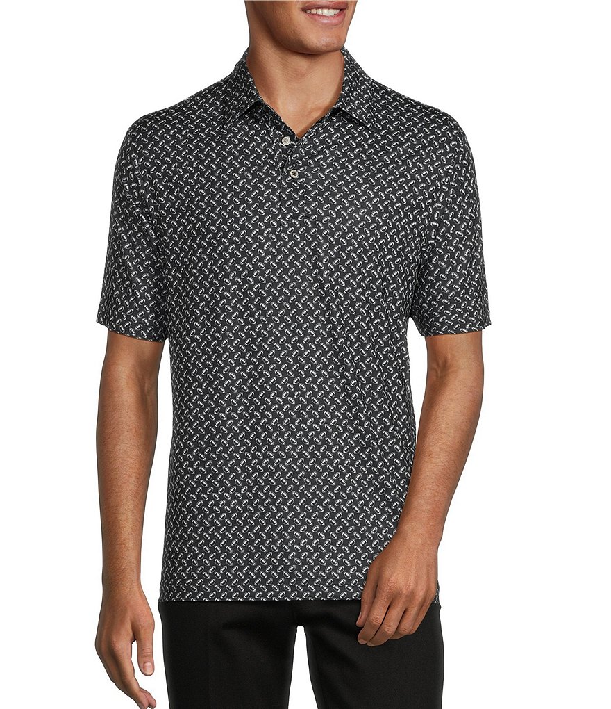 Roundtree & Yorke Big & Tall Short Sleeve Performance Print Polo ...