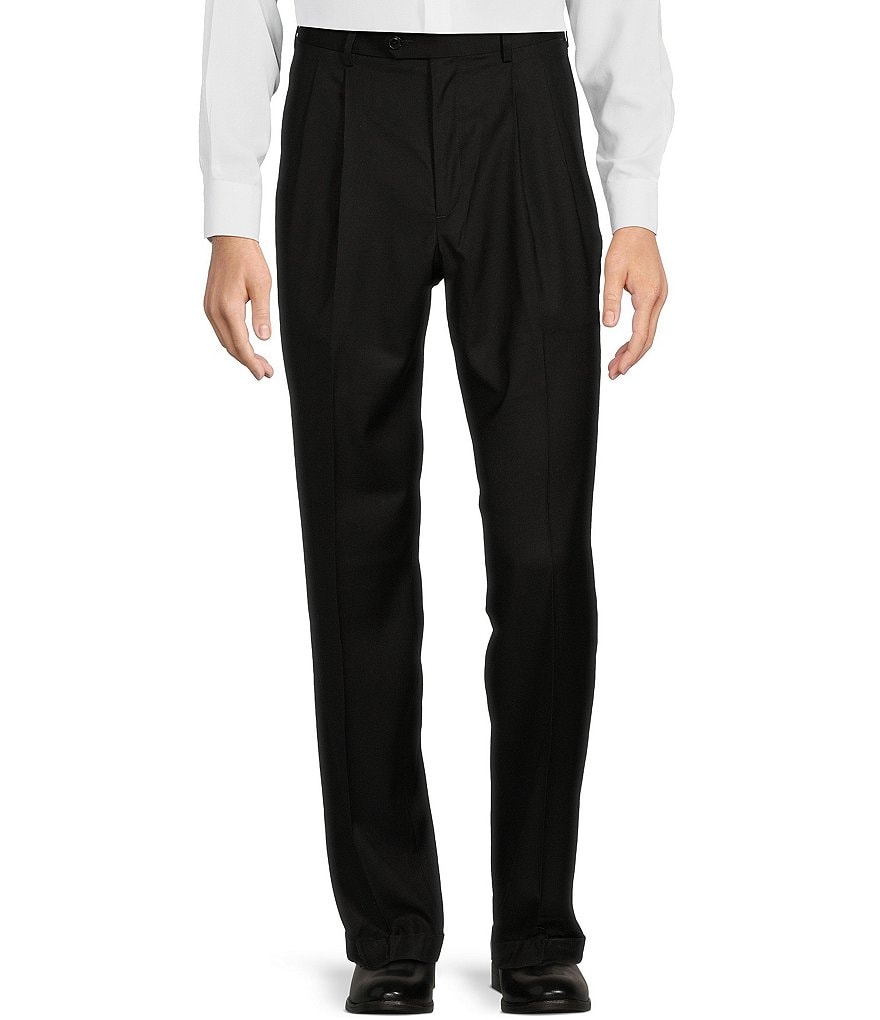Roundtree & Yorke Big & Tall TravelSmart Ultimate Comfort Classic Fit Pleat  Front Non-Iron Twill Dress Pants