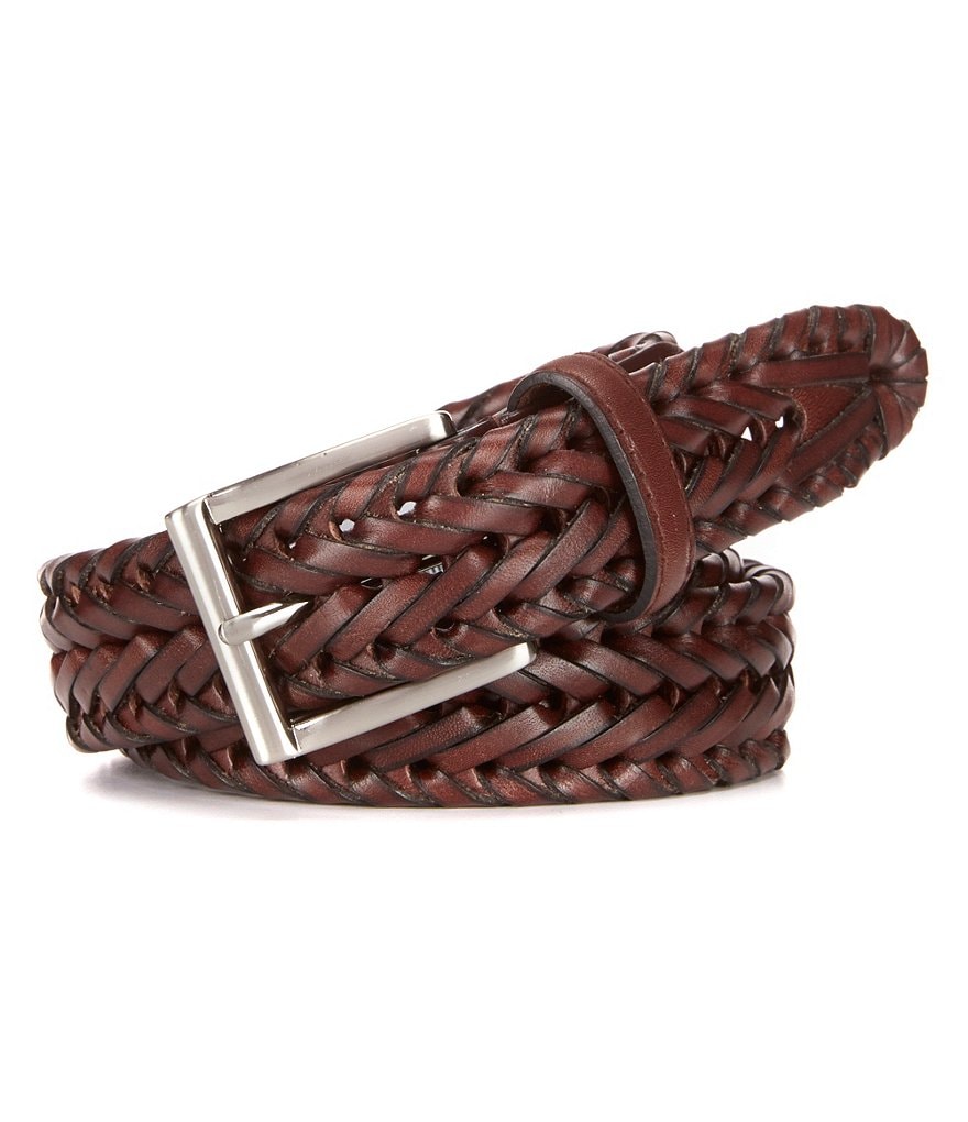 Roundtree & Yorke Big & Tall V-Braided Leather Belt | Dillards