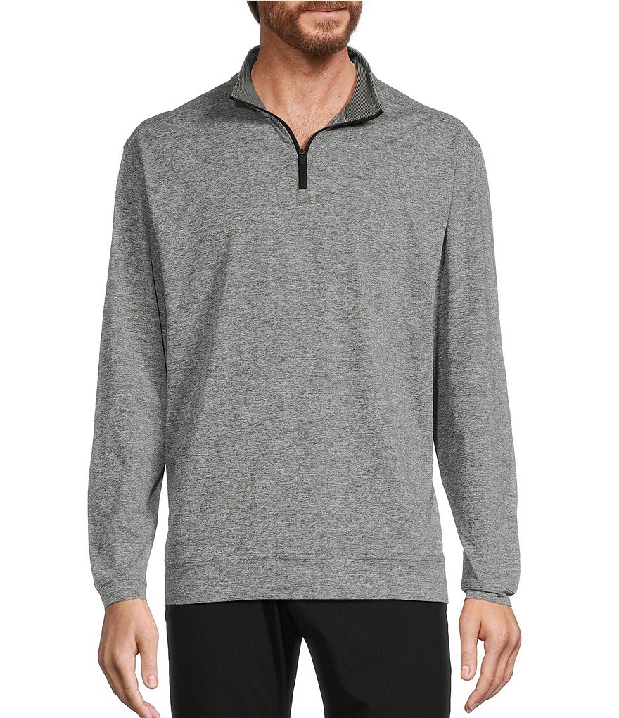 Roundtree & Yorke Long Sleeve Performance Quarter-Zip Solid Pullover ...