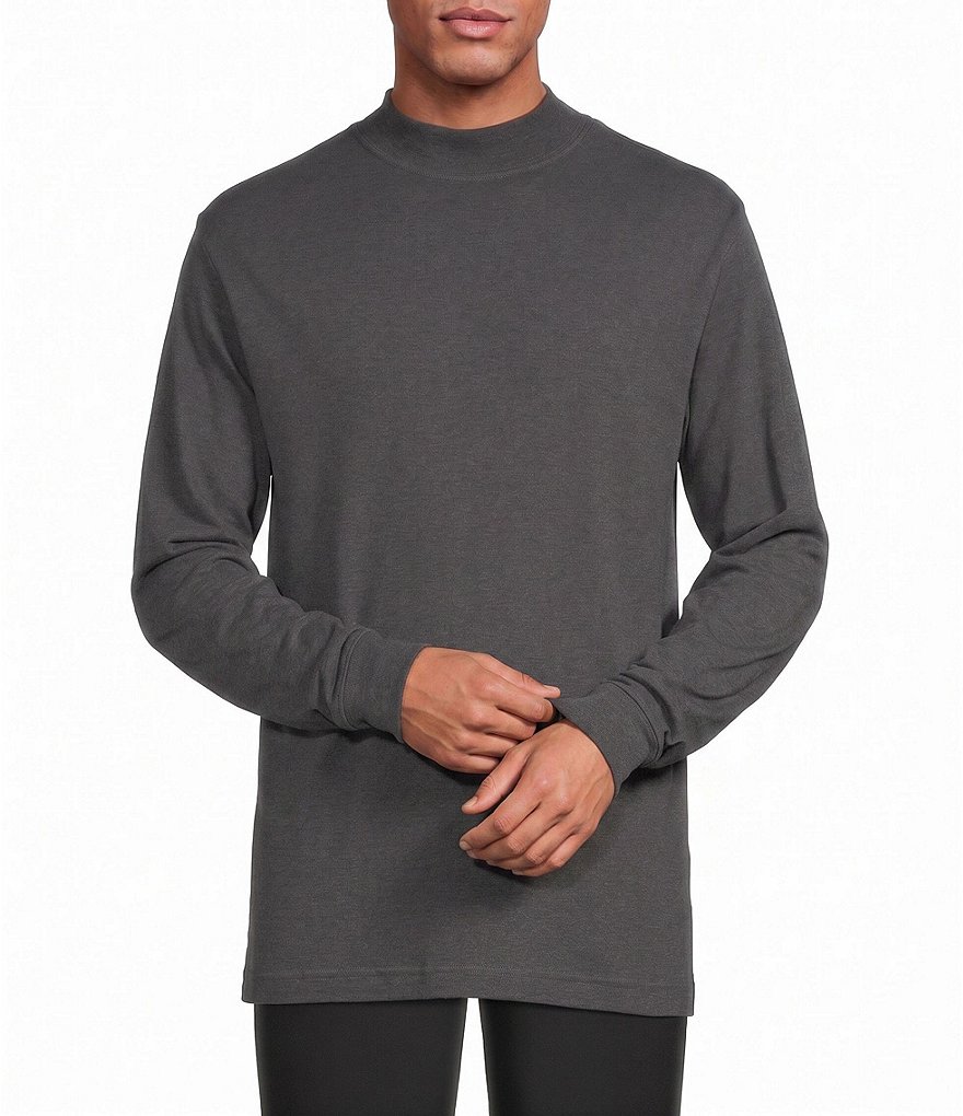 Roundtree & Yorke Long Sleeve Solid Mock Neck Pullover | Dillard's