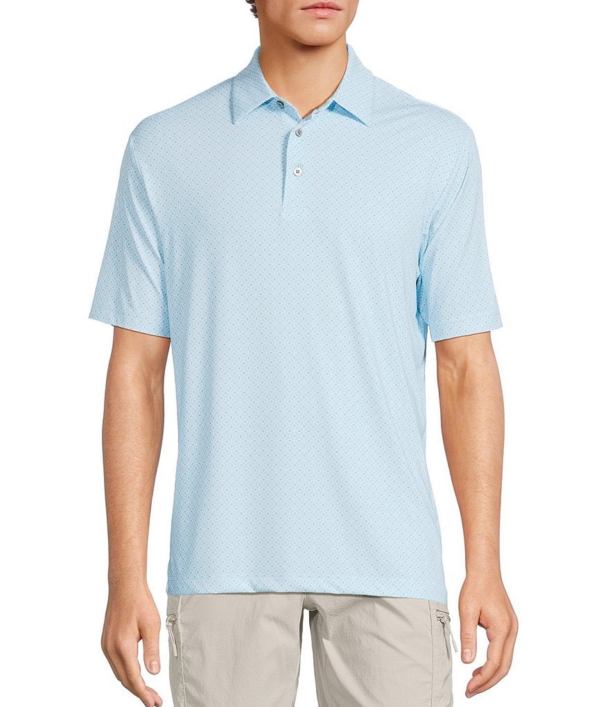 Roundtree & Yorke Performance Short Sleeve Geo Print Polo