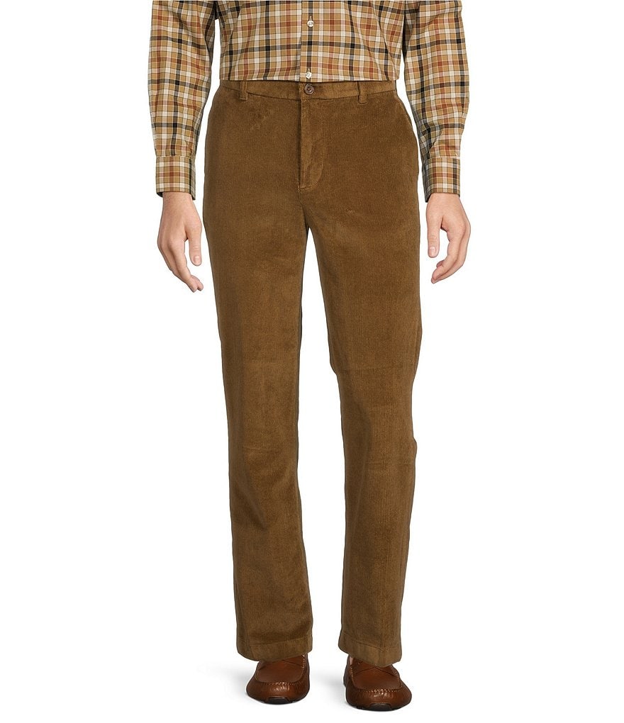 Roundtree & Yorke Stewart Classic Fit Flat Front Corduroy