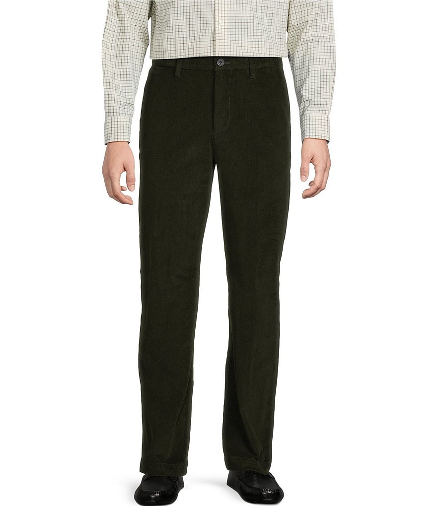 Roundtree Yorke Stewart Classic Fit Flat Front Corduroy Pants