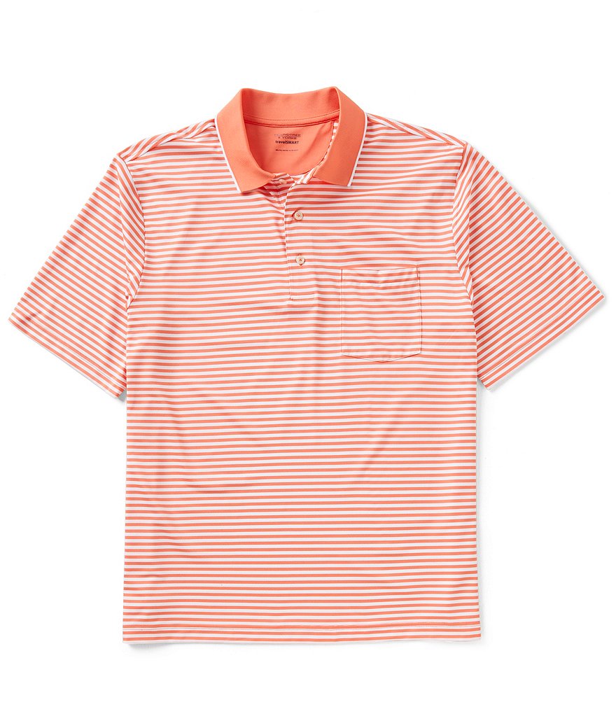 Roundtree & Yorke Travel Smart Short-Sleeve Stripe Polo | Dillards