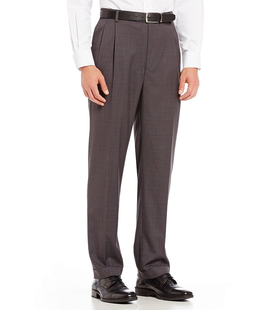 NWT RoundTree & Yorke TravelSmart Comfort Waist Mens Pleated Classic Fit Pants 