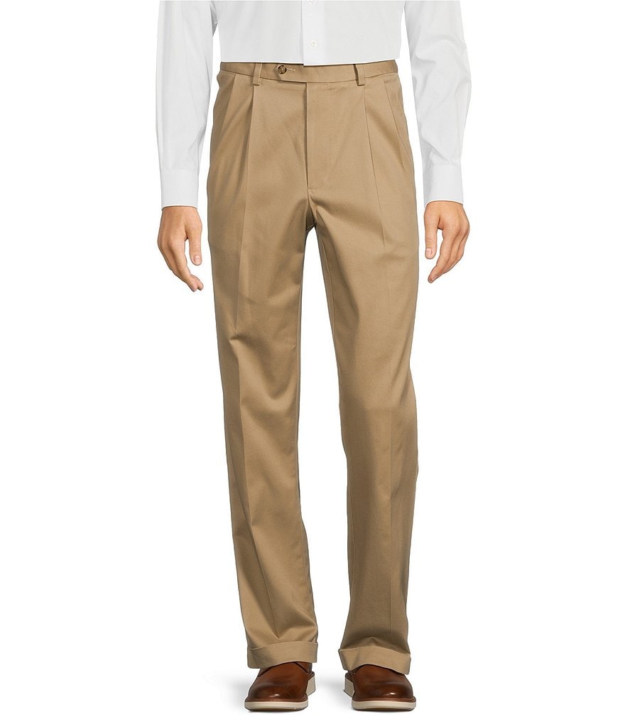 Mens Charleston Khaki Pants | Washed Khaki Pleated Pants – Berle