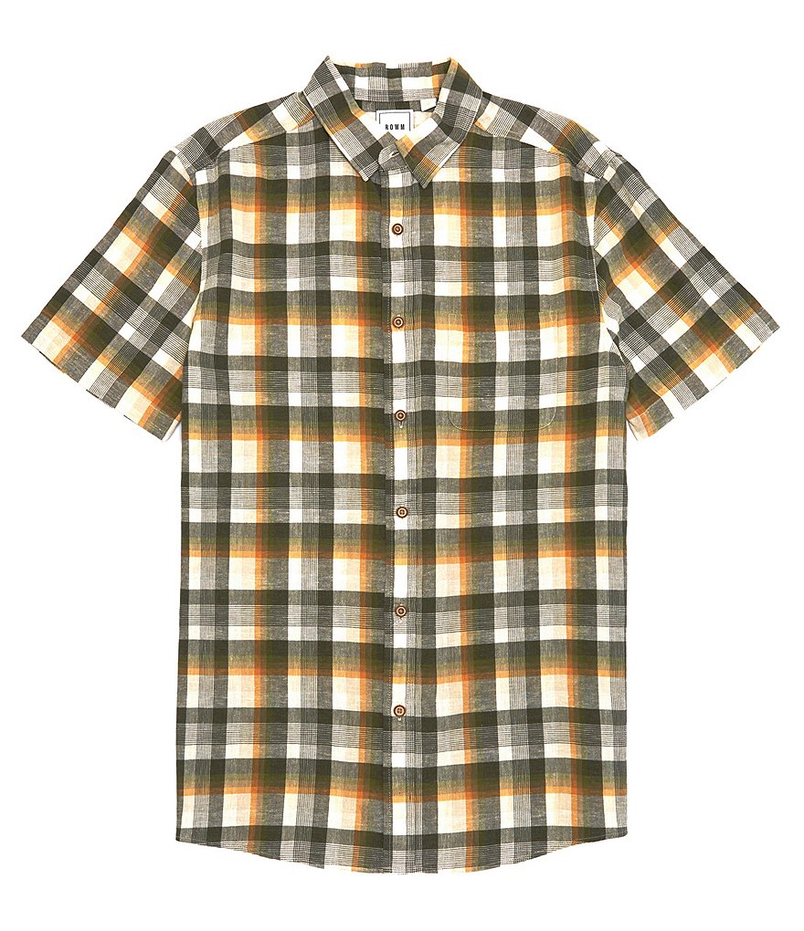 Rowm Short Sleeve Medium Plaid Texture Outsider Shirt | Dillard's