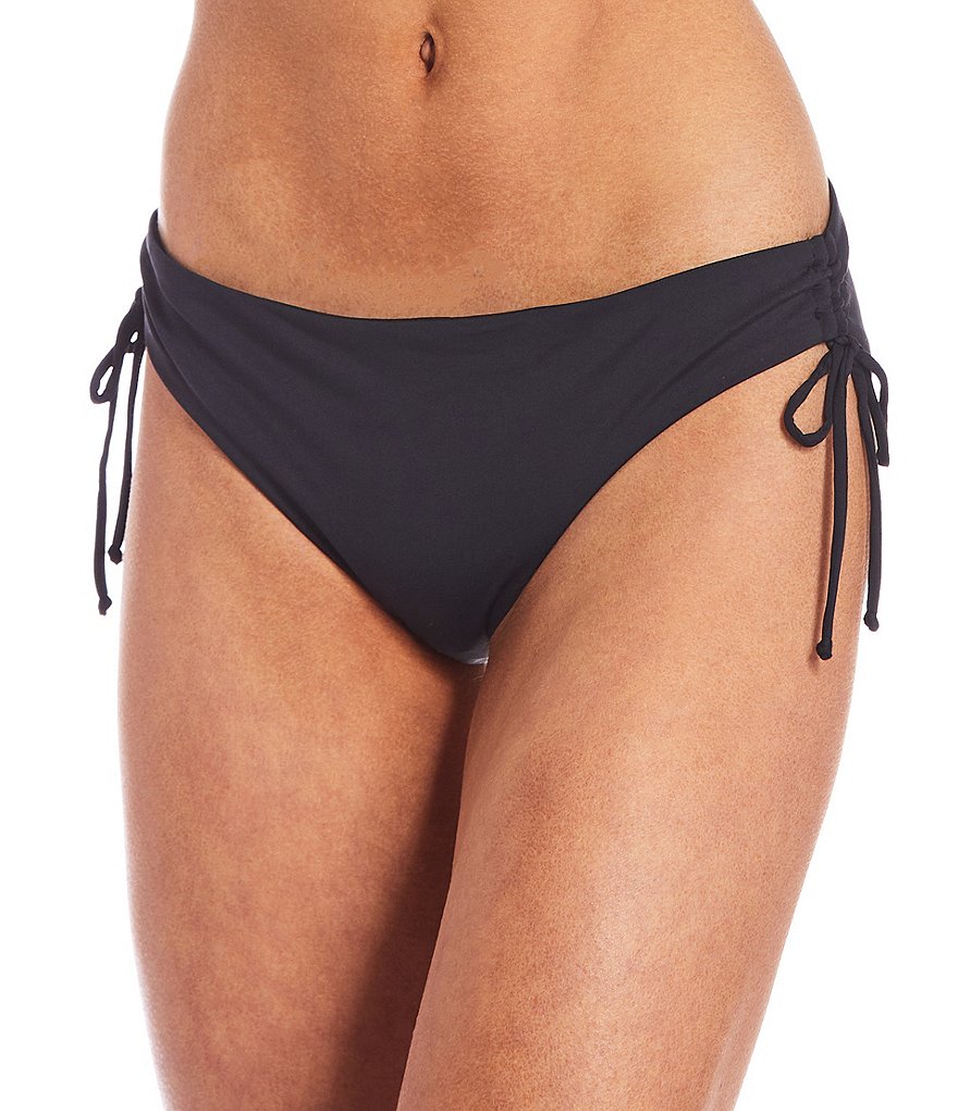  XIAOBU Beach Bikini Briefs Women's High Waist Slim Swim Thong  Solid Adjustable Double Side-Tie Swimsuit Bottoms Black : Clothing, Shoes &  Jewelry