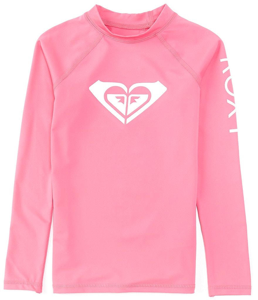 Roxy Big Girls 7-16 Raglan Long Sleeve Whole Hearted Logo Rash Guard Top