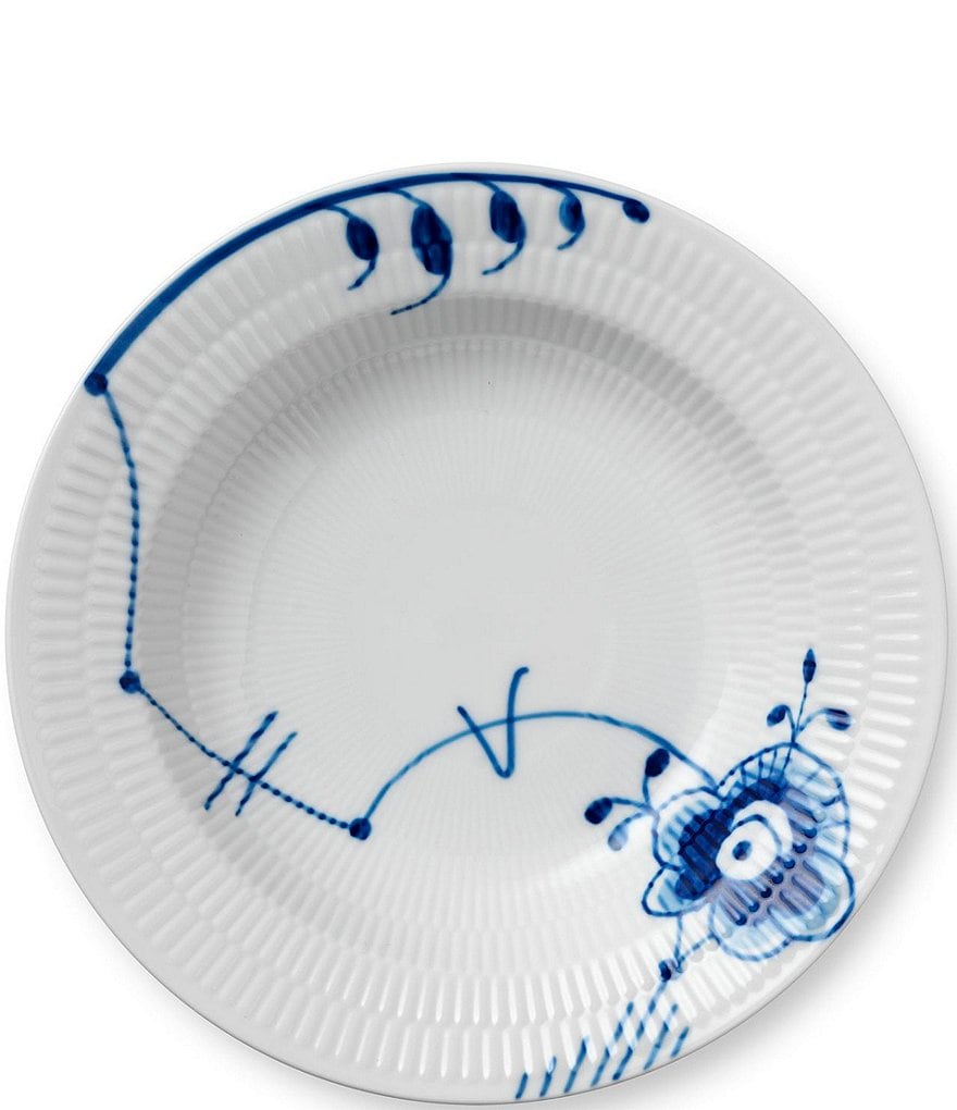 Royal Copenhagen Blue Fluted Floral Pattern Porcelain 8.25