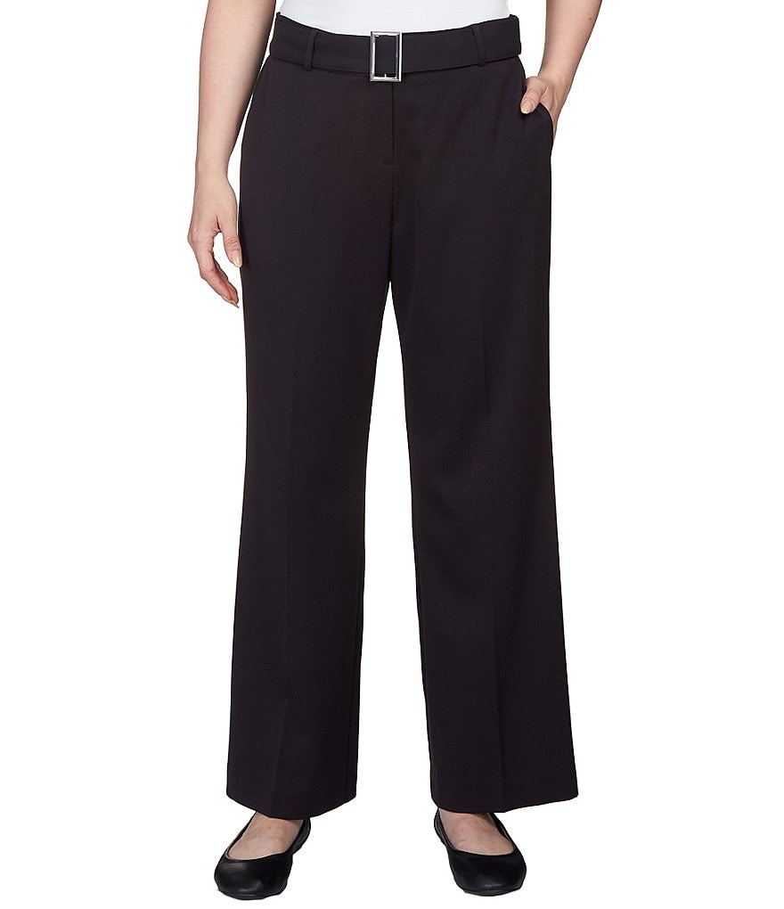 Ruby Rd. Petite Size Gabardine Belted Wide Leg Pants | Dillard's