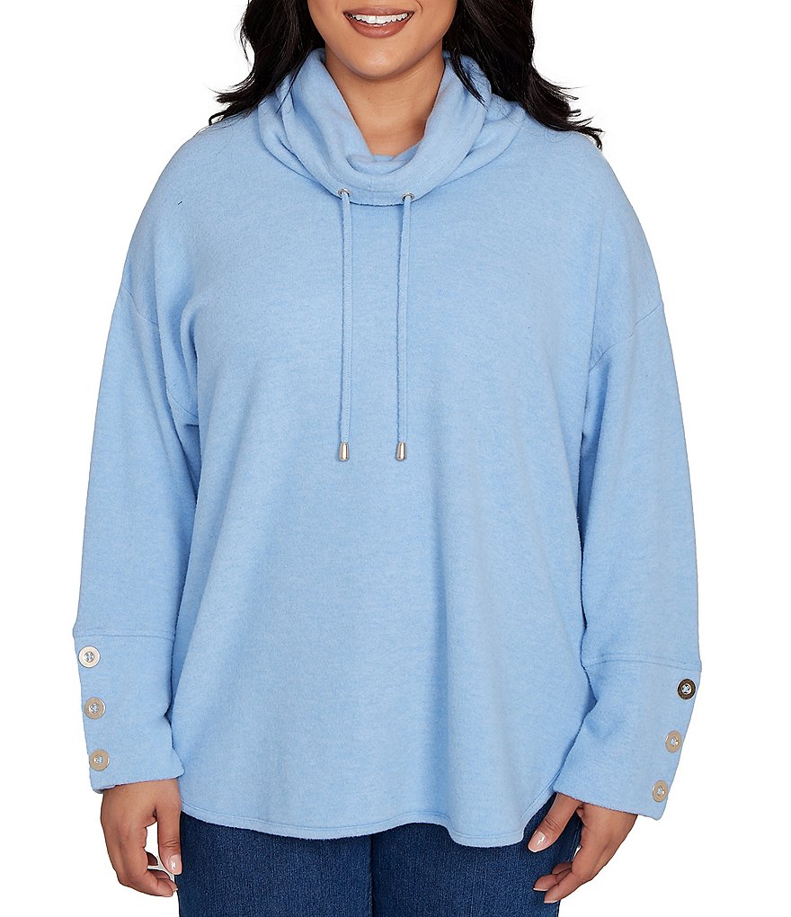 Ruby Plus Size Knit Cowl Neck Long Sleeve Cozy Top Dillard's