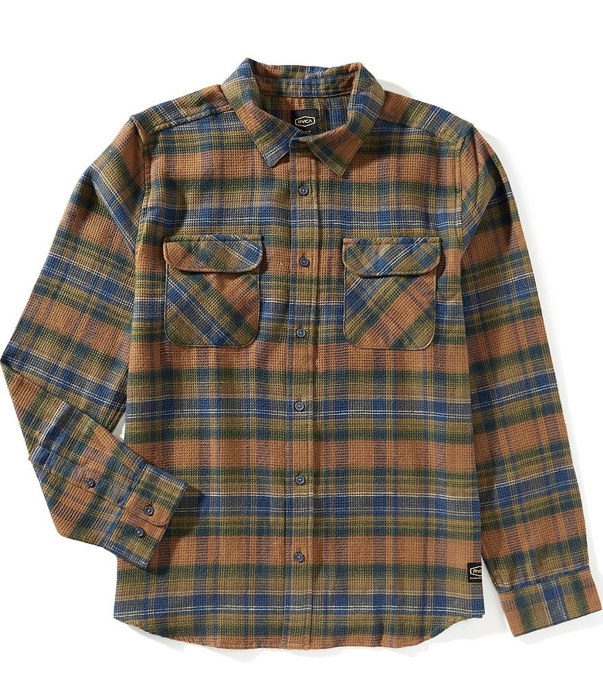 RVCA Dayshift Long Sleeve Plaid Flannel Shirt