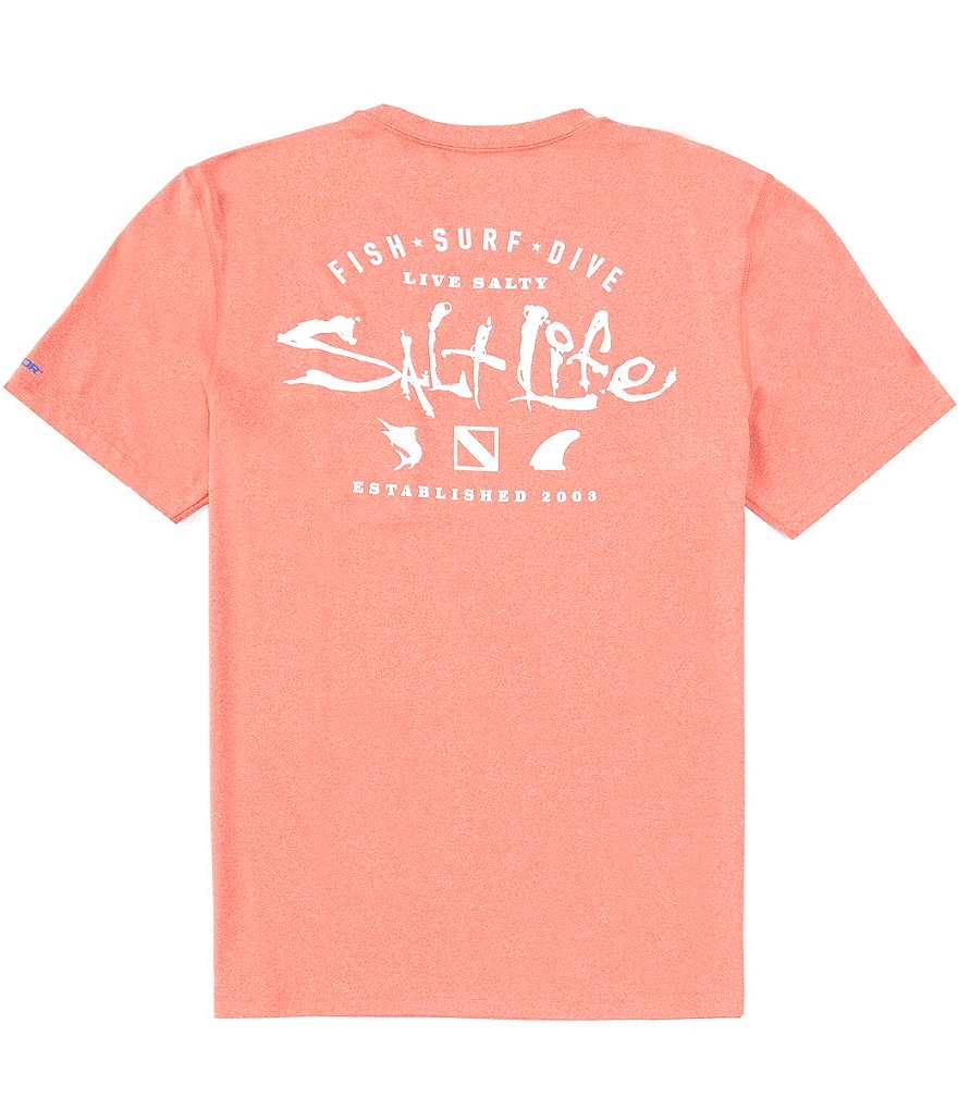 Salt Life Men's Watermans Trifecta SLX Graphic T-Shirt, Coral, 2XL