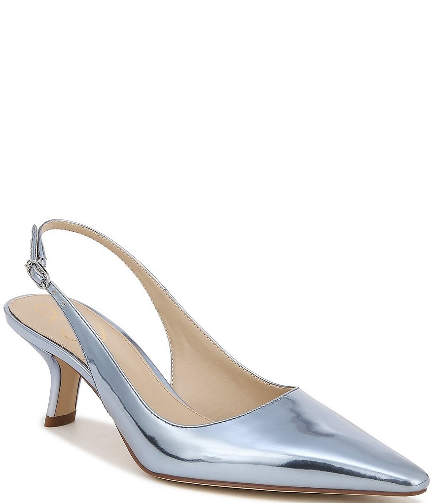 Sam Edelman Bianka Metallic Patent Pointed Toe Slingback Pumps | Dillard's