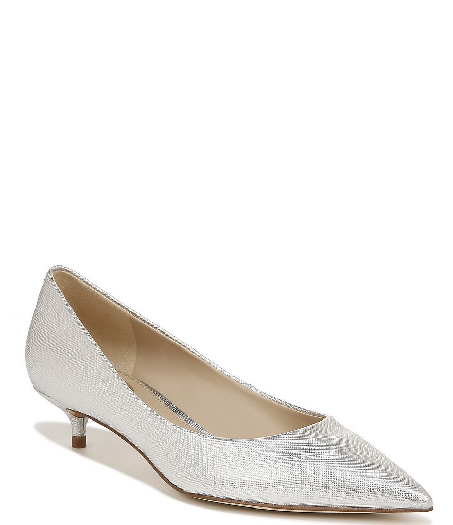 Sam Edelman Franci Etched Metallic Kitten Heel Pumps Dillard s