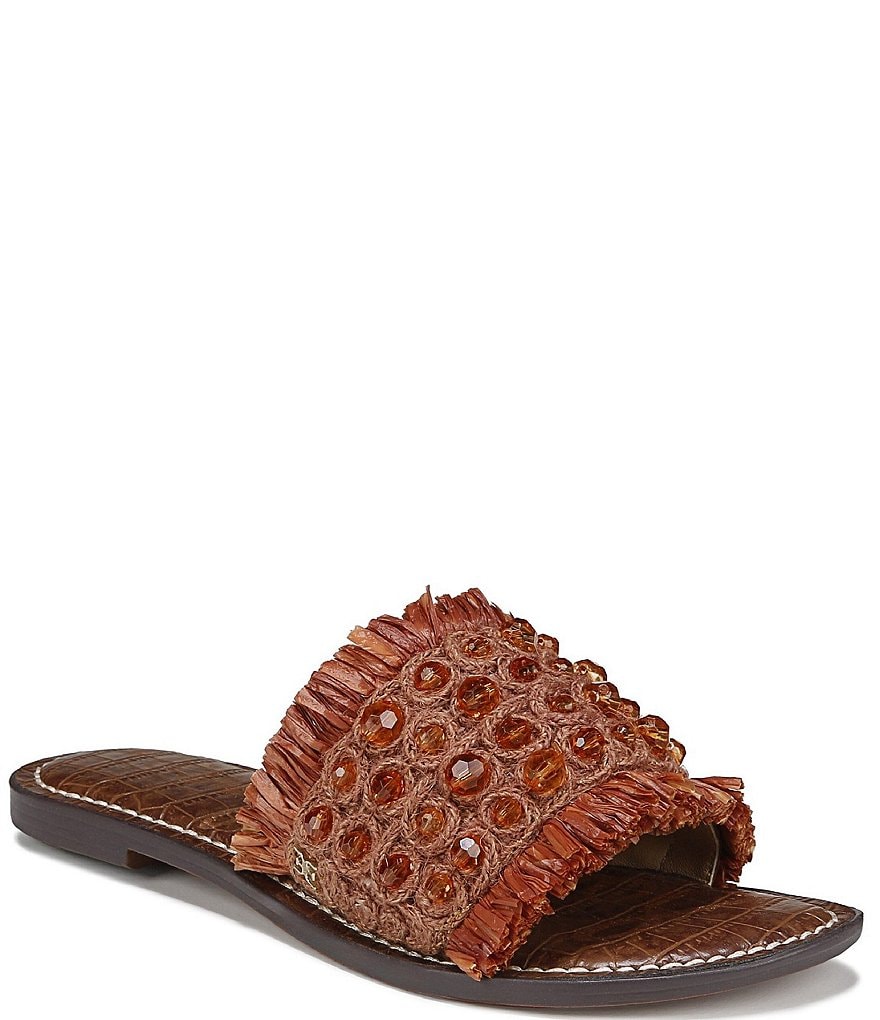 Aska Babs Beaded Pom-Pom Slide Sandals | Bloomingdale's