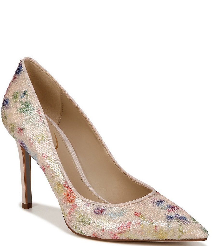 Sam Edelman Hazel Sequined Floral Print Pointed Toe Dress Pumps Dillard s