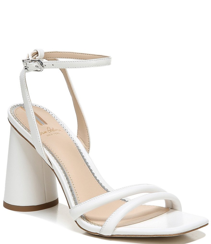 Sam Edelman Kia Leather Sculptural Heel Ankle Strap Sandals | Dillard's