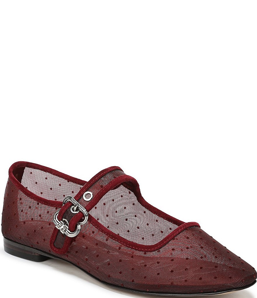 Michaela Mini Polka Dot Mesh Mary Jane Flats