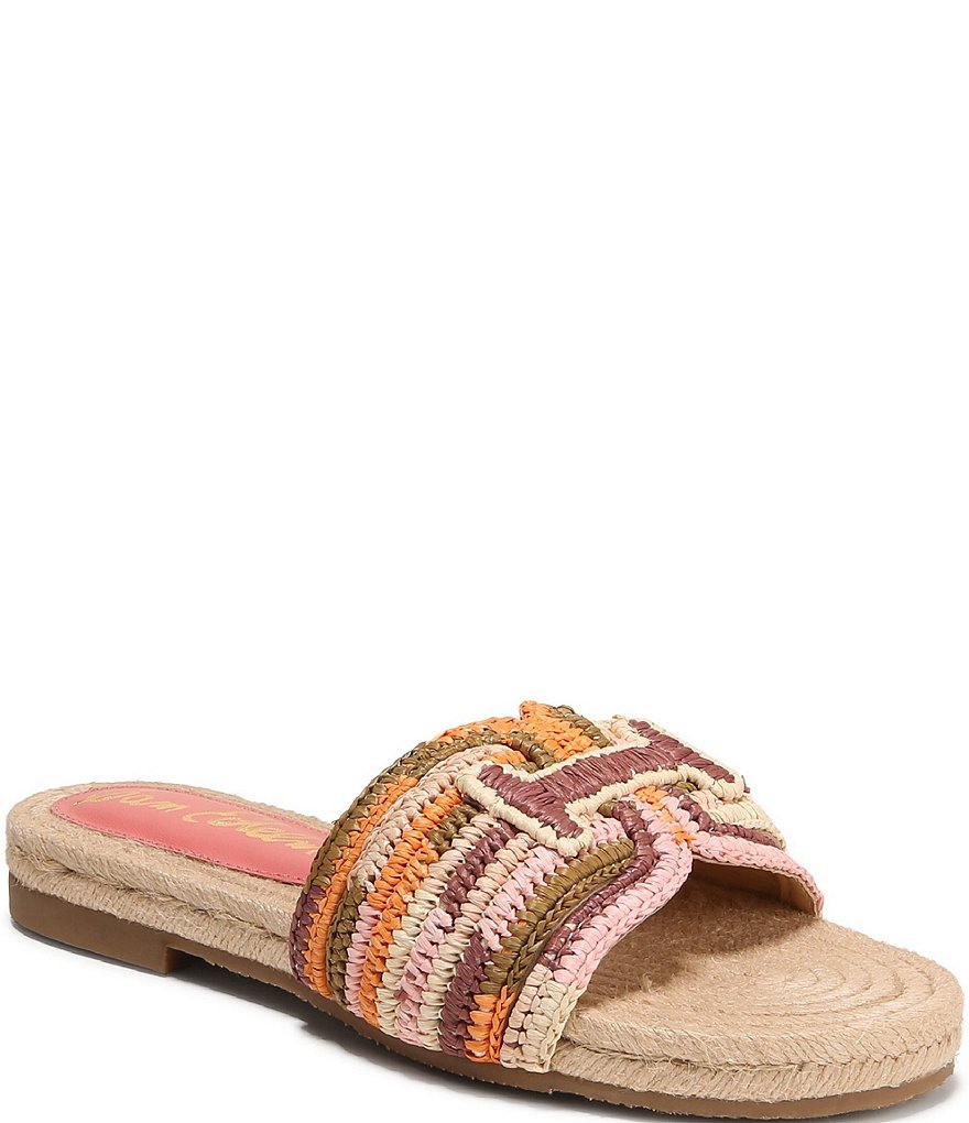 Sam Edelman Miya Woven Raffia Slide Sandals | Dillard's