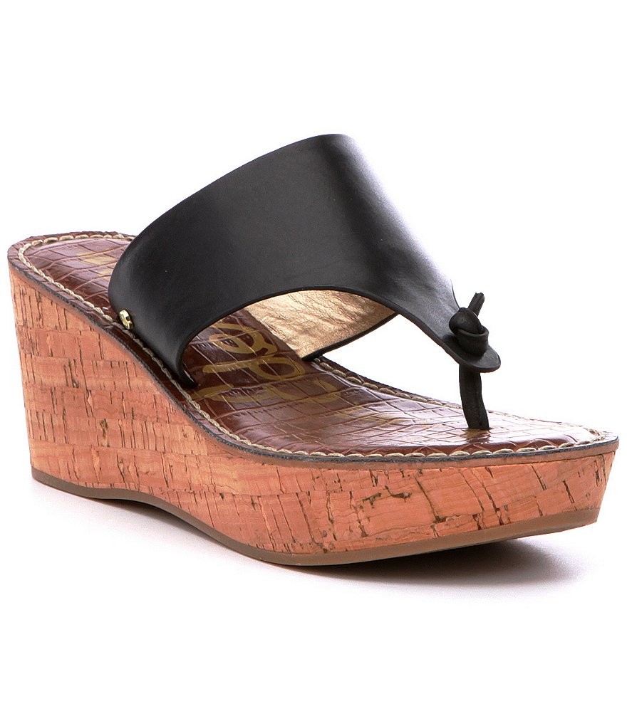 Sam Edelman Roy Knotted Leather Wedge Sandals | Dillards