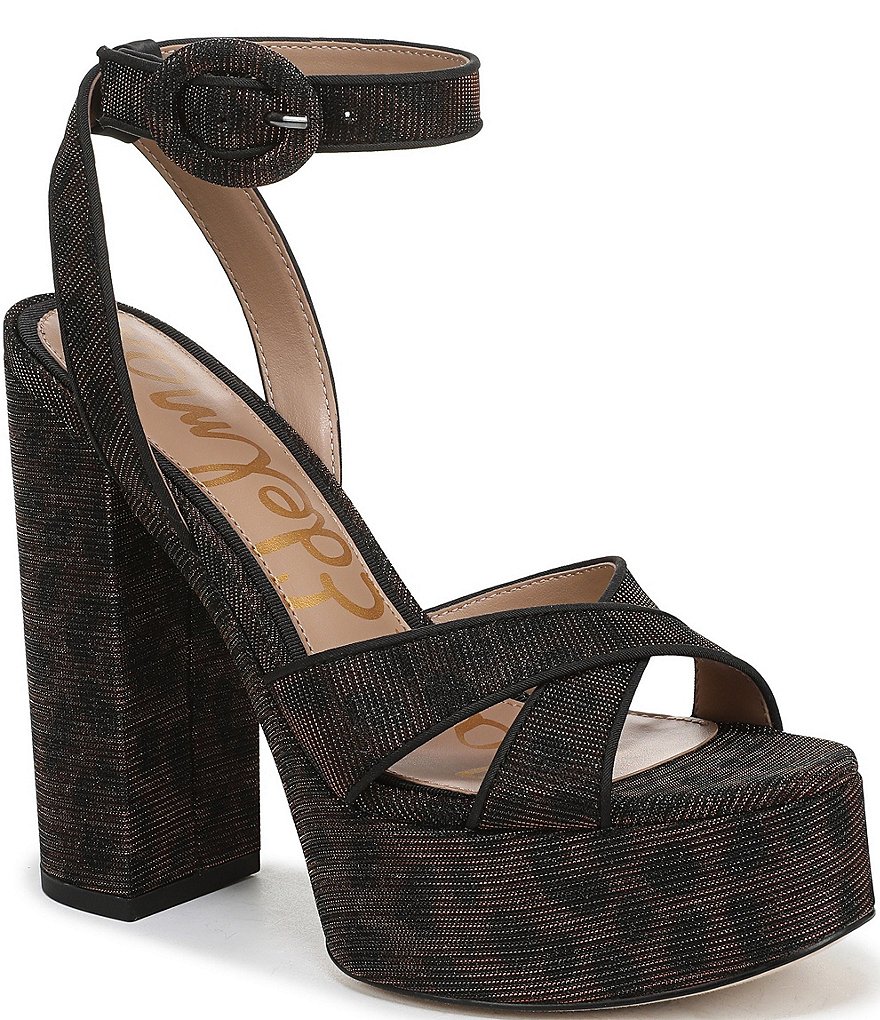 (取寄) サムエデルマン レディース サバンナ ストラップ サンダル Sam Edelman women Savannah Strappy Sandals Brown Leopard Glitz Multi Sam Edelman Savannah Leopard Glitz Fabric Ankle Strap Platform