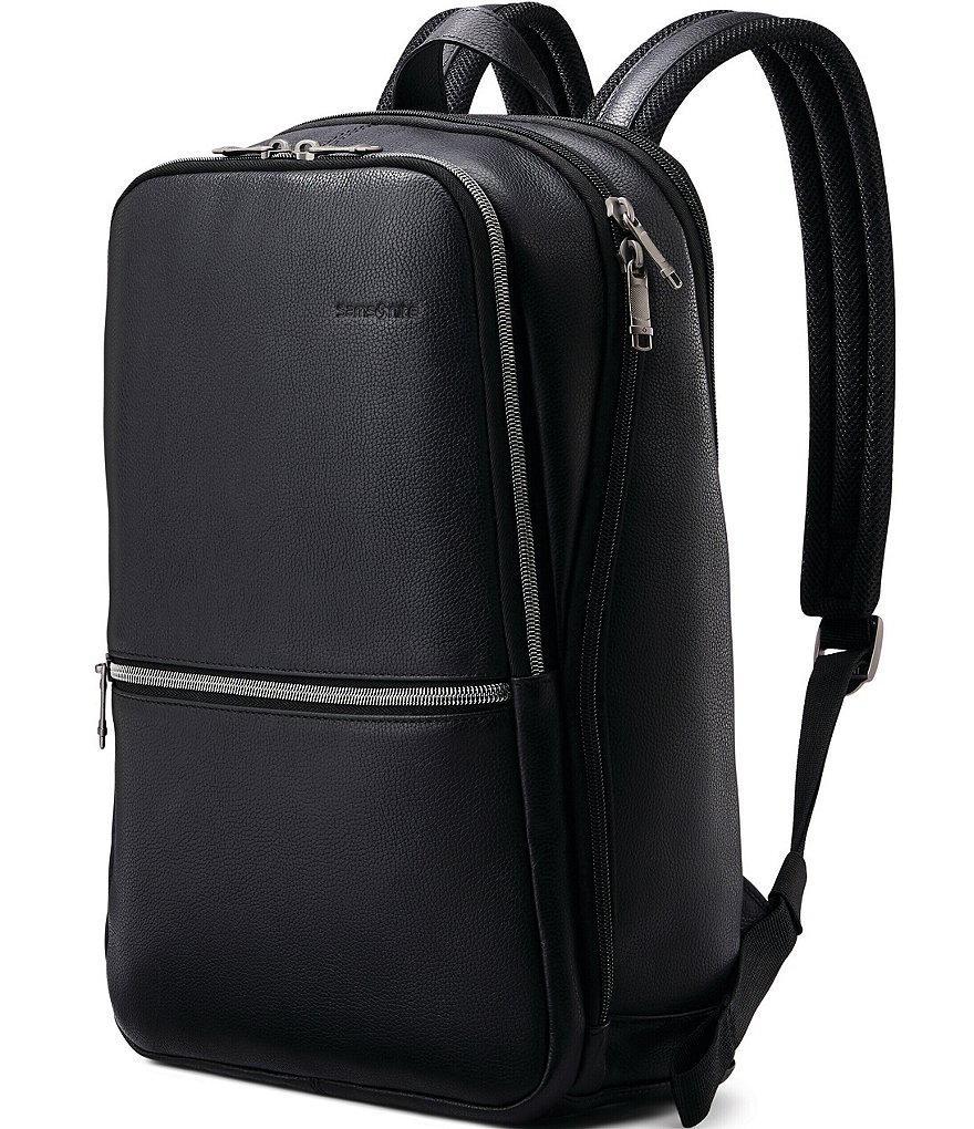 Leather slim clearance laptop backpack