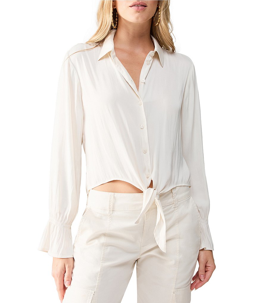 Sanctuary Girl Talk Collar Long Sleeve Button Front Shirt | Dillard's