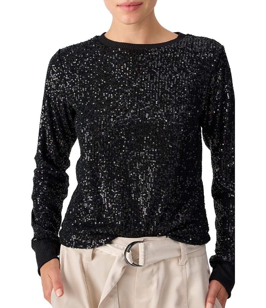 Sanctuary Sparkle Together Crew Neck Long Sleeve Top